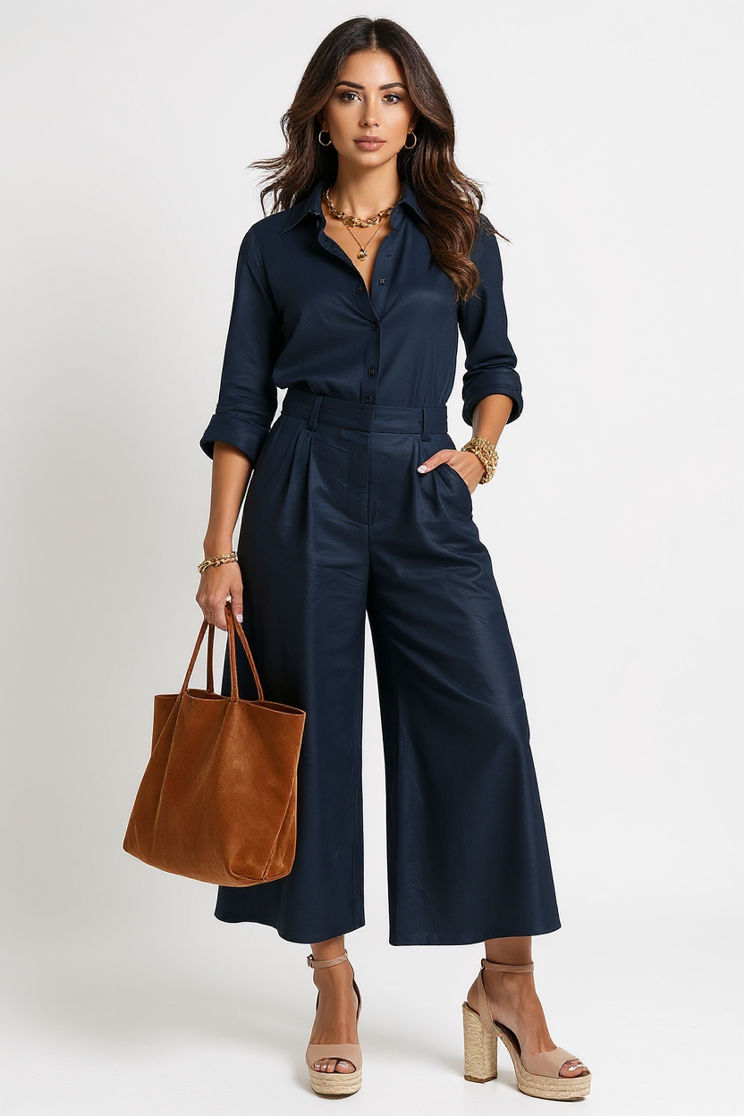 Camille Tie-Front Crop Top and High-Waisted Skort Set