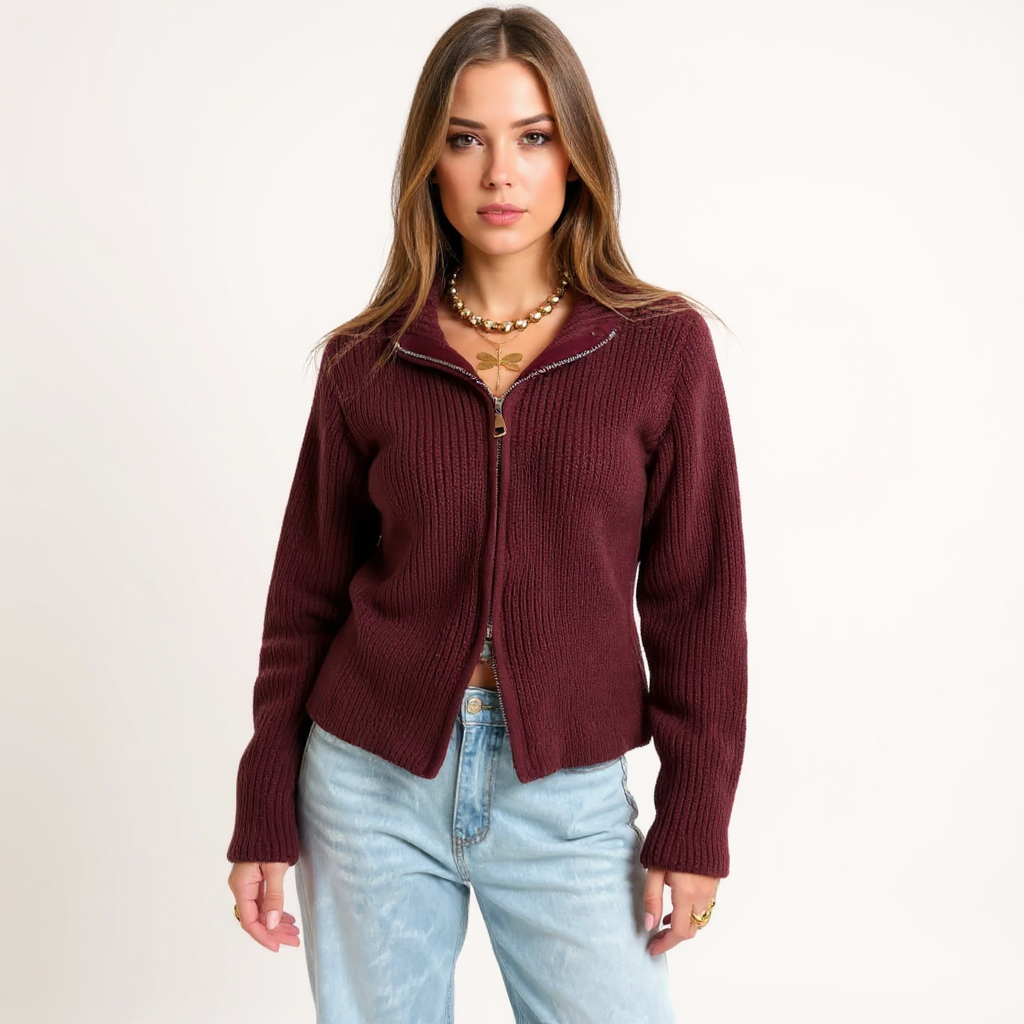 Laura Women Cropped Button-Down Knit Cardigan Top