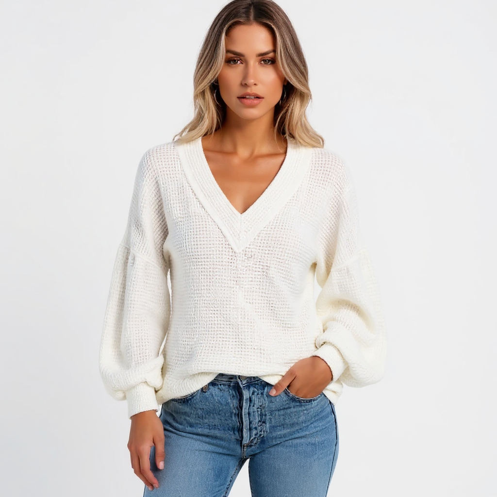 Bella Women Long Sleeve V-Neck Button-Down Knit Cardigan Top