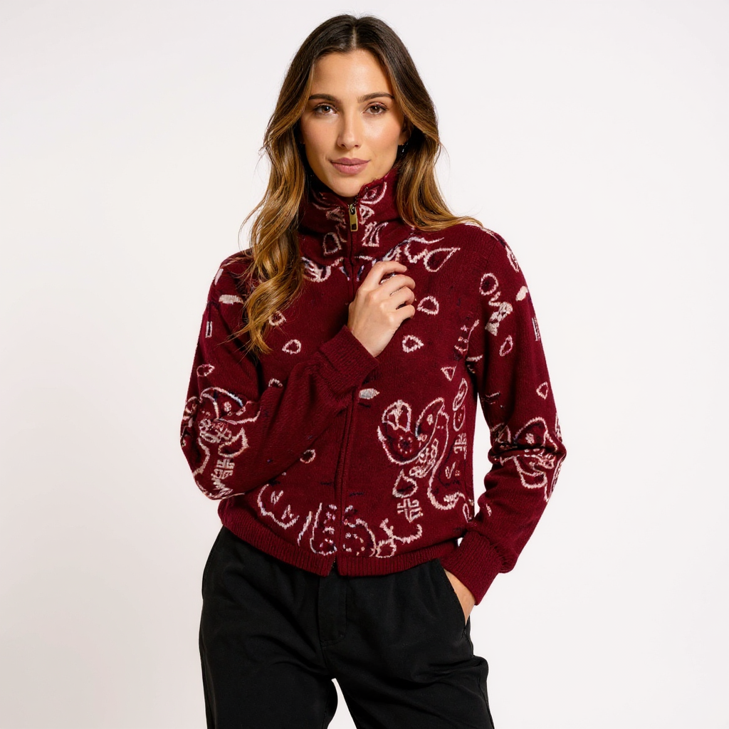 Julia Women Off-Shoulder V-Neck Cable Knit Cardigan Top