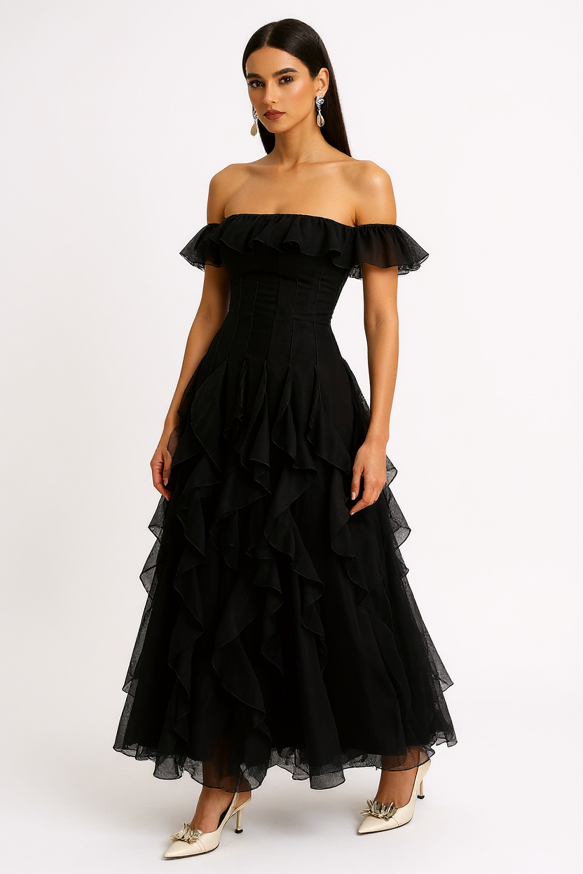 Ophelia Cowl V-Neck Ruched Side Slit Satin Maxi Dress