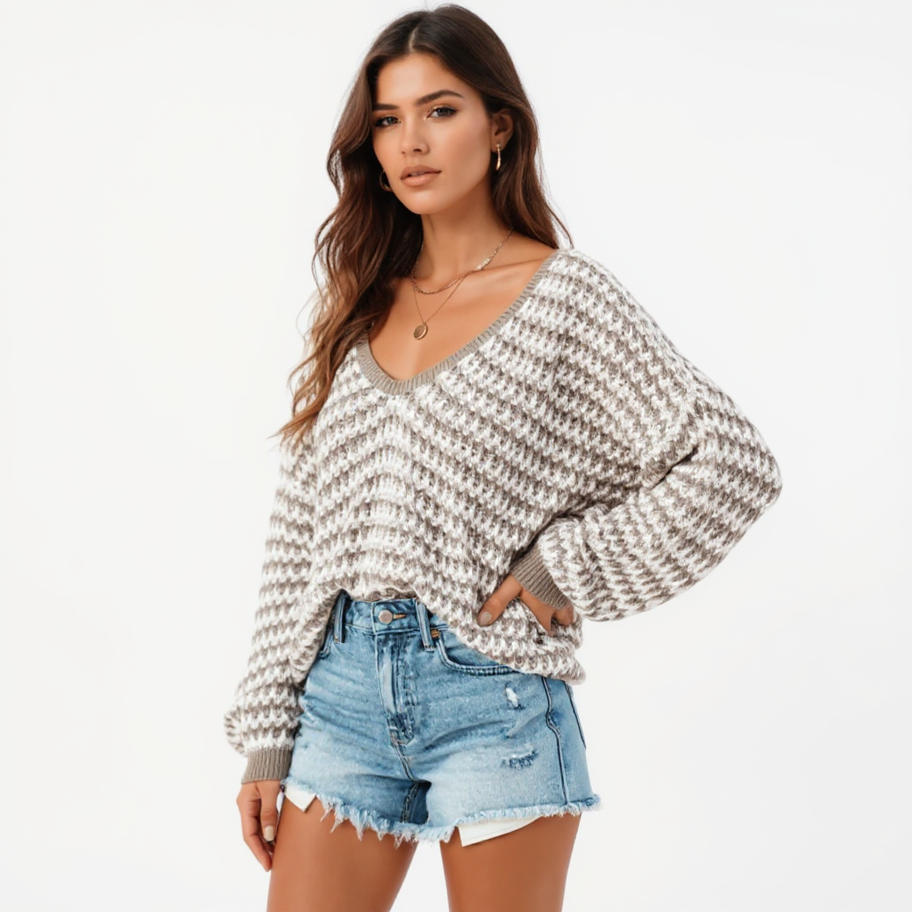 Wendy Women Off-Shoulder Cable Knit Sweater Top