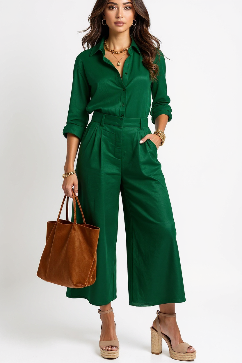 Camille Tie-Front Crop Top and High-Waisted Skort Set