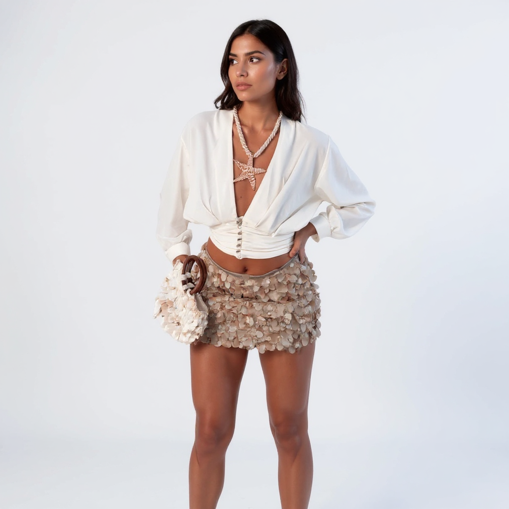 Oversized Disc Paillette Sequin Mini Skirt