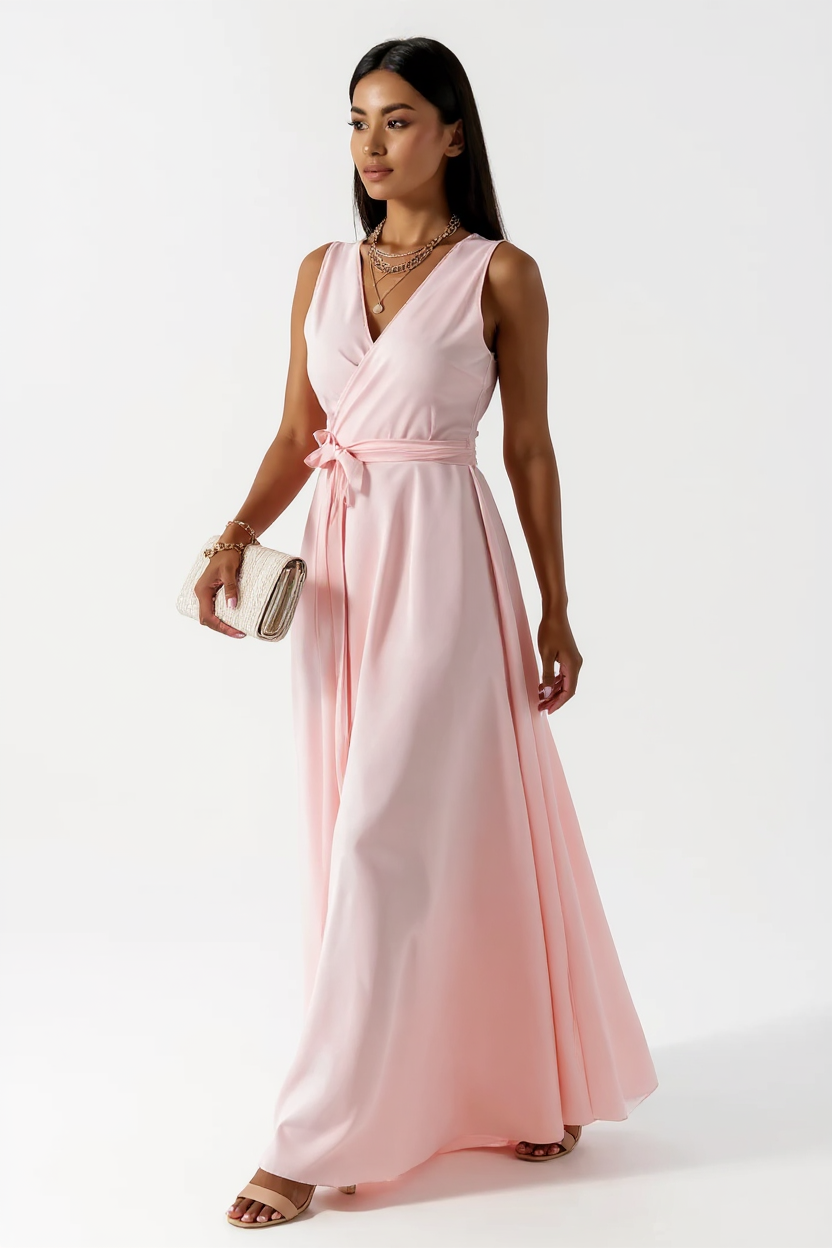 Serena Zebra Print Draped Cowl Neck Satin Maxi Dress
