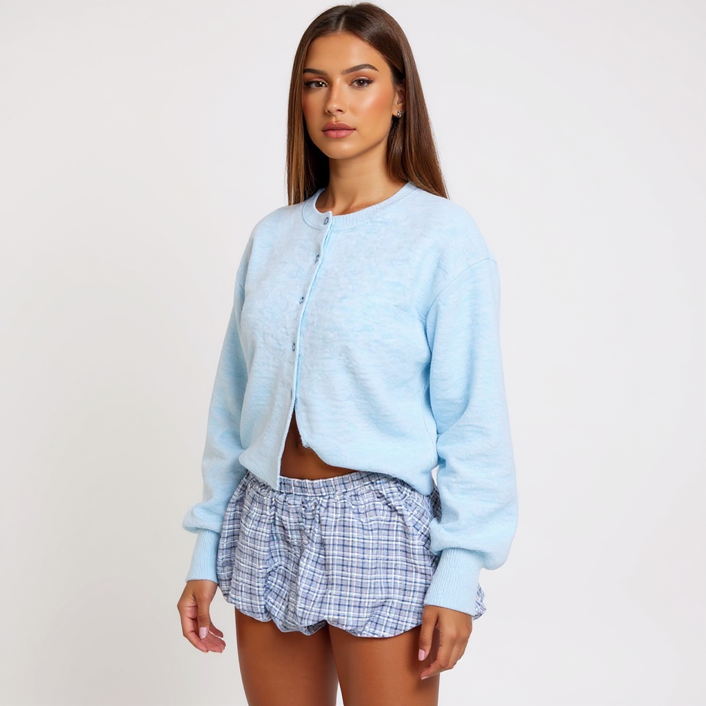 Silvia Women Off-Shoulder V-Neck Cable Knit Cardigan Top