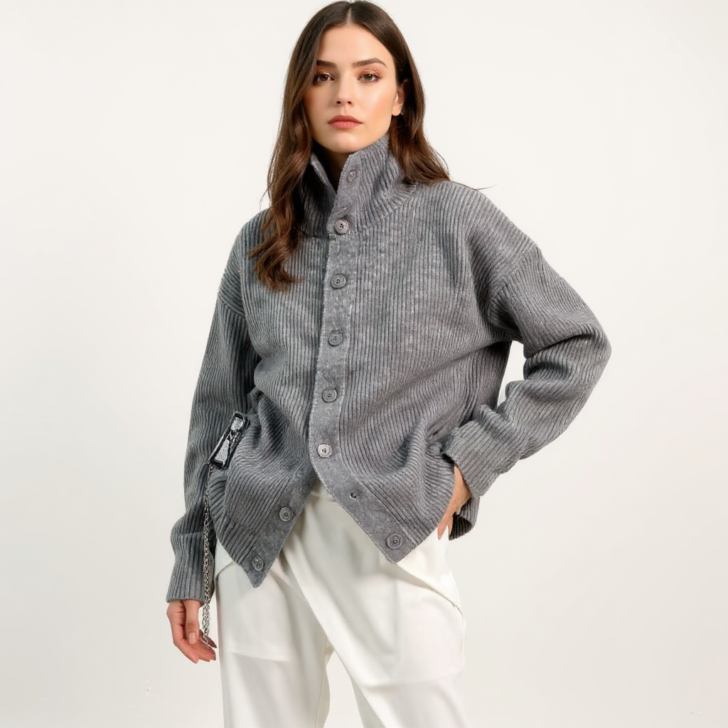 Quenia Women Short Sleeve Button-Down Knit Cardigan Top