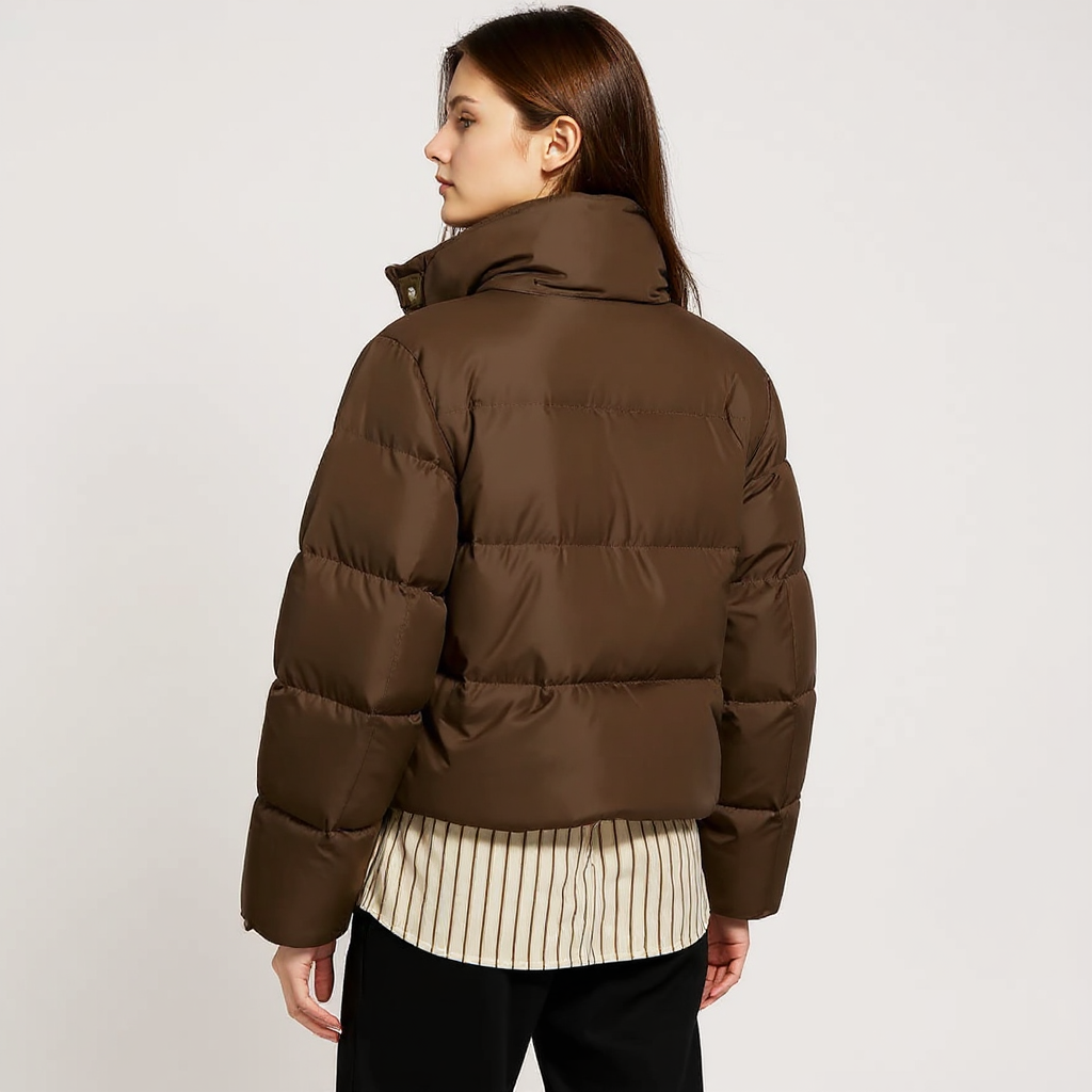 Olivia Women Quilted High Collar Puffer Jacket