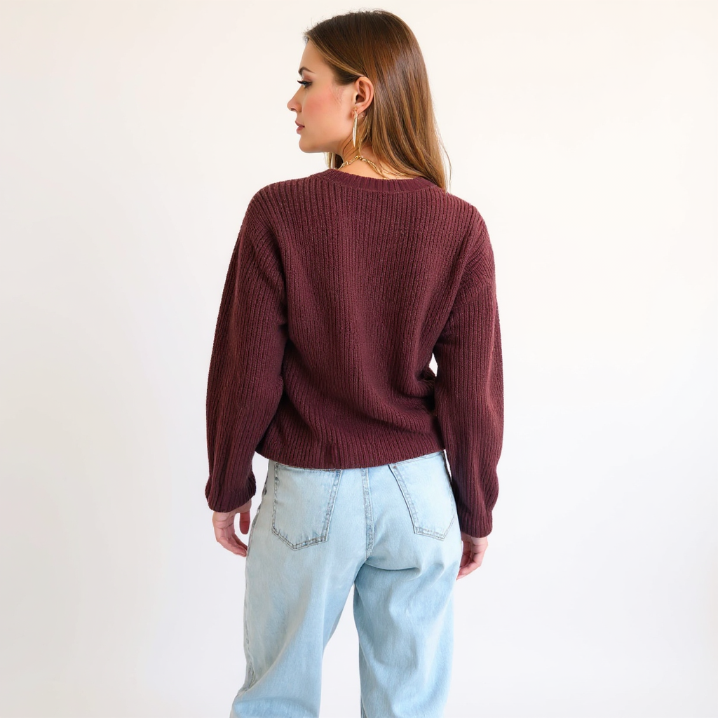 Laura Women Cropped Button-Down Knit Cardigan Top