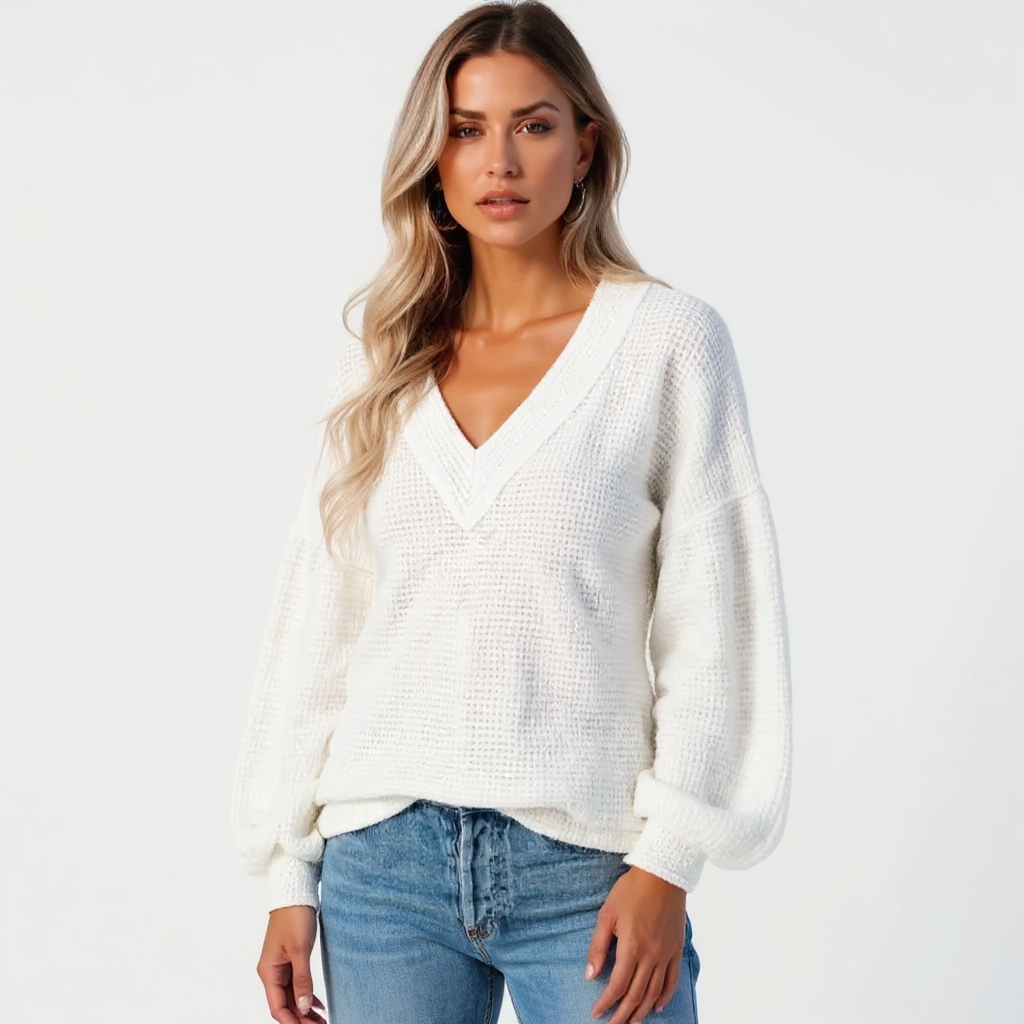 Bella Women Long Sleeve V-Neck Button-Down Knit Cardigan Top