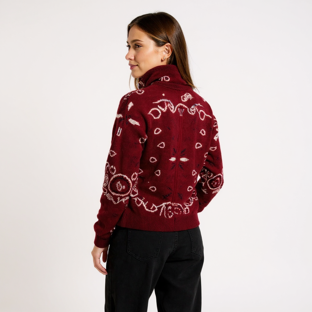 Julia Women Off-Shoulder V-Neck Cable Knit Cardigan Top